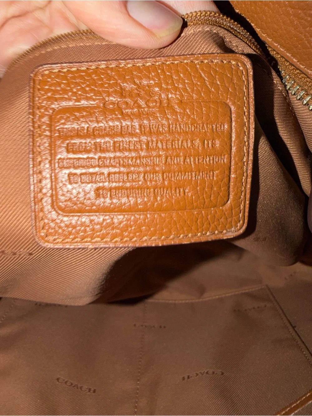Coach Cognac Pebbled Leather Shoulder Bag